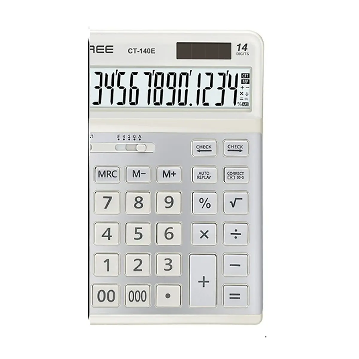 آلة حاسبة مكتبية كبيرة 14 رقم – CTIFREE CT-1406E — أبيض