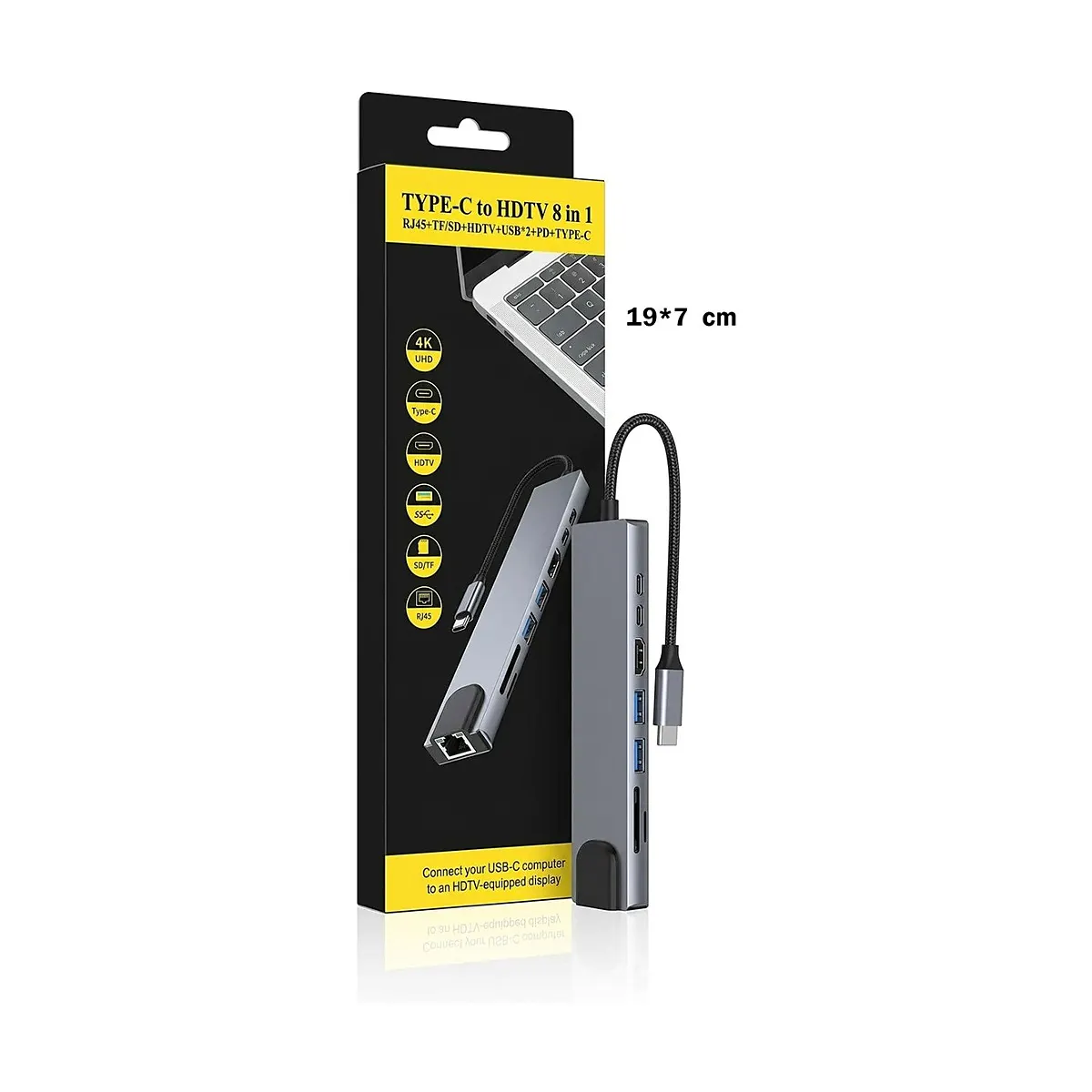محول Type-C إلى HDMI متعدد المنافذ 8 في 1