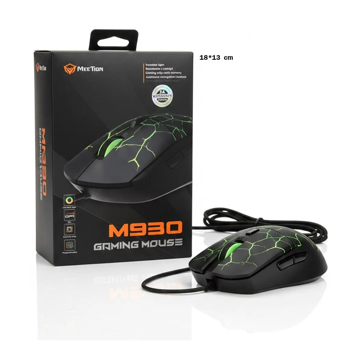 ماوس ألعاب سلكي Meetion M930 بإضاءة RGB