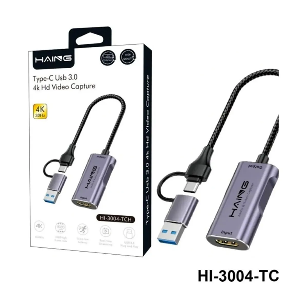 كرت التقاط فيديو 4K USB-C إلى HDMI – HAING HI-3004-TC