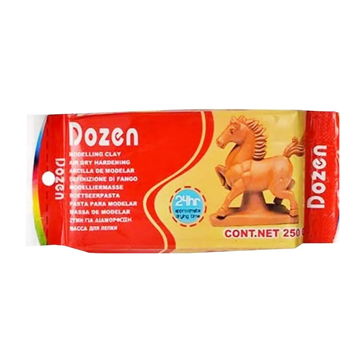 صلصال جاف للتشكيل – نوع Dozen وزن 250 جرام — اللون الطيني الطبيعي