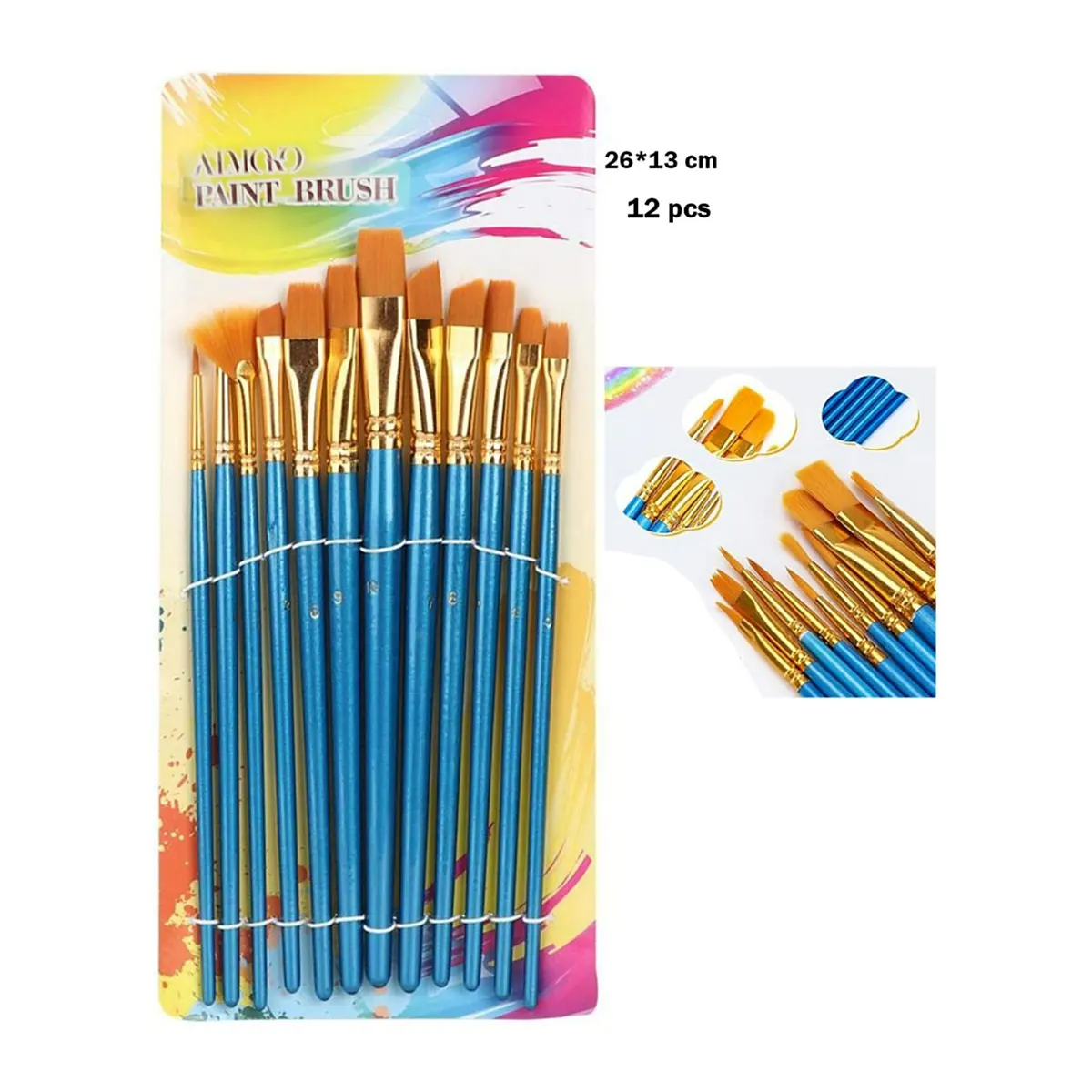 مجموعة فرش رسم أمكو (AMCO) – 12 قطعة