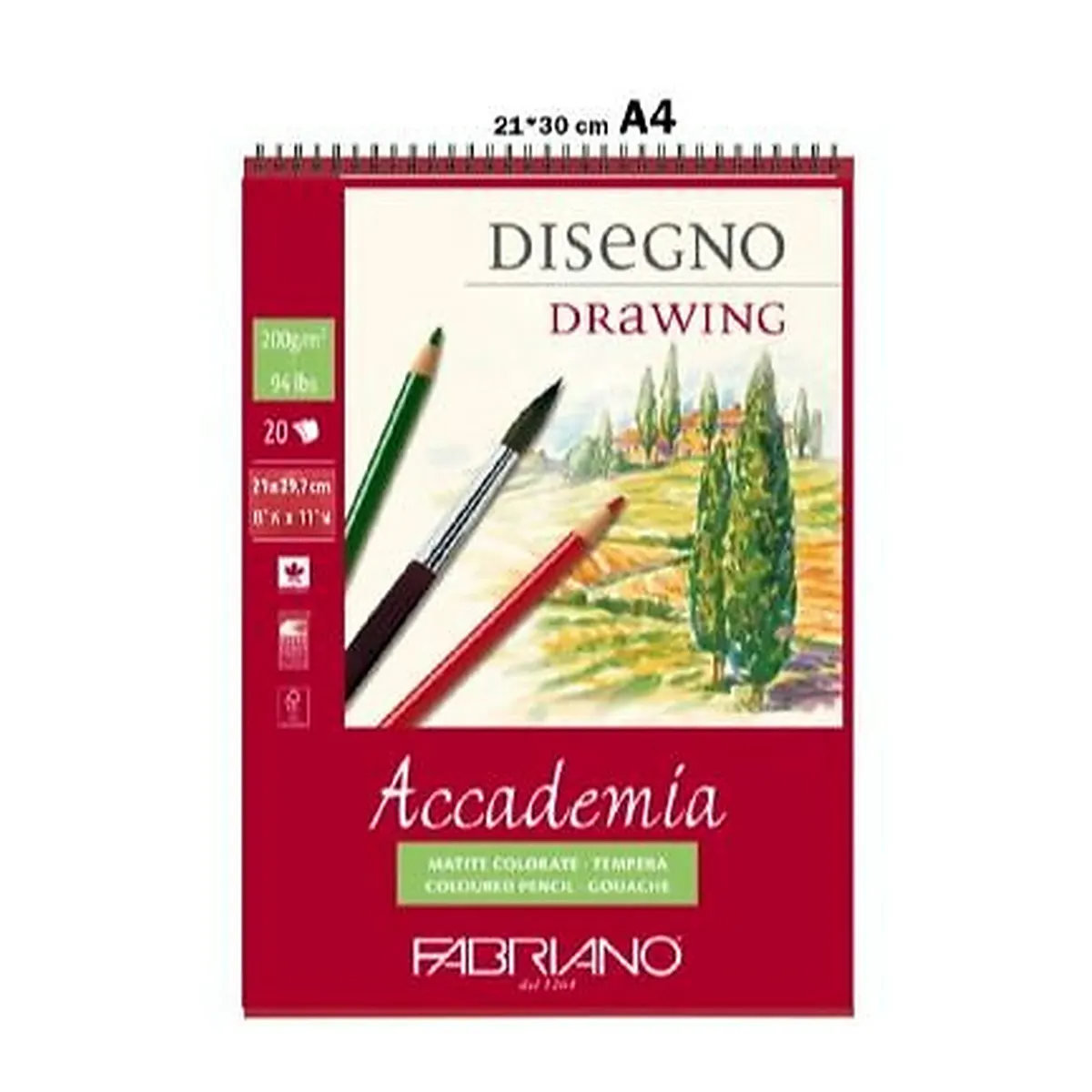 دفتر رسم فابريانو أكاديميا مقاس A4 سلك
