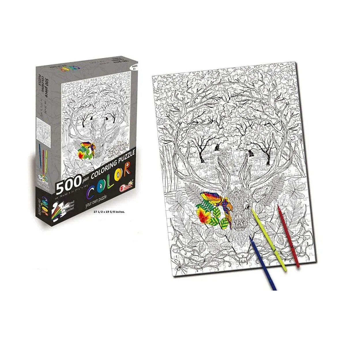 بازل تلوين وتركيب غابة الغزال 500 قطعة Coloring Puzzle