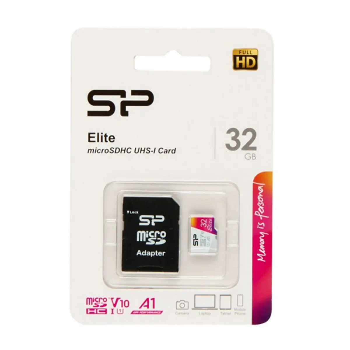 بطاقة ذاكرة SP Elite MicroSDHC بسعة 32 جيجابايت مع محول