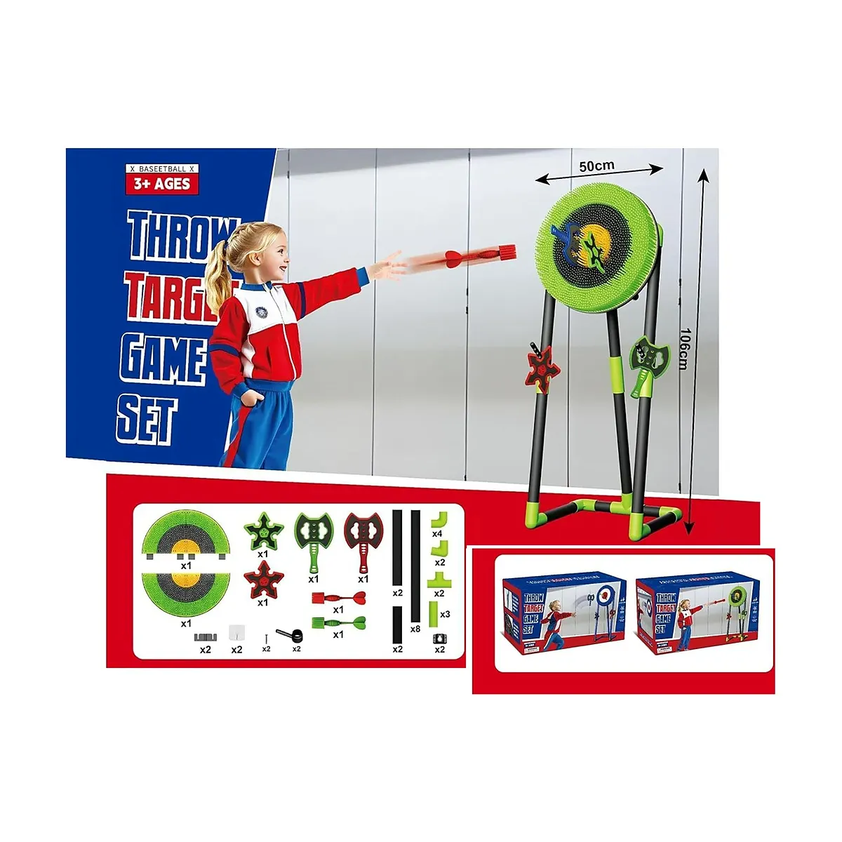 طقم لعبة رمي وتصويب الأهداف مع حامل للأطفال Throw Target Game Set