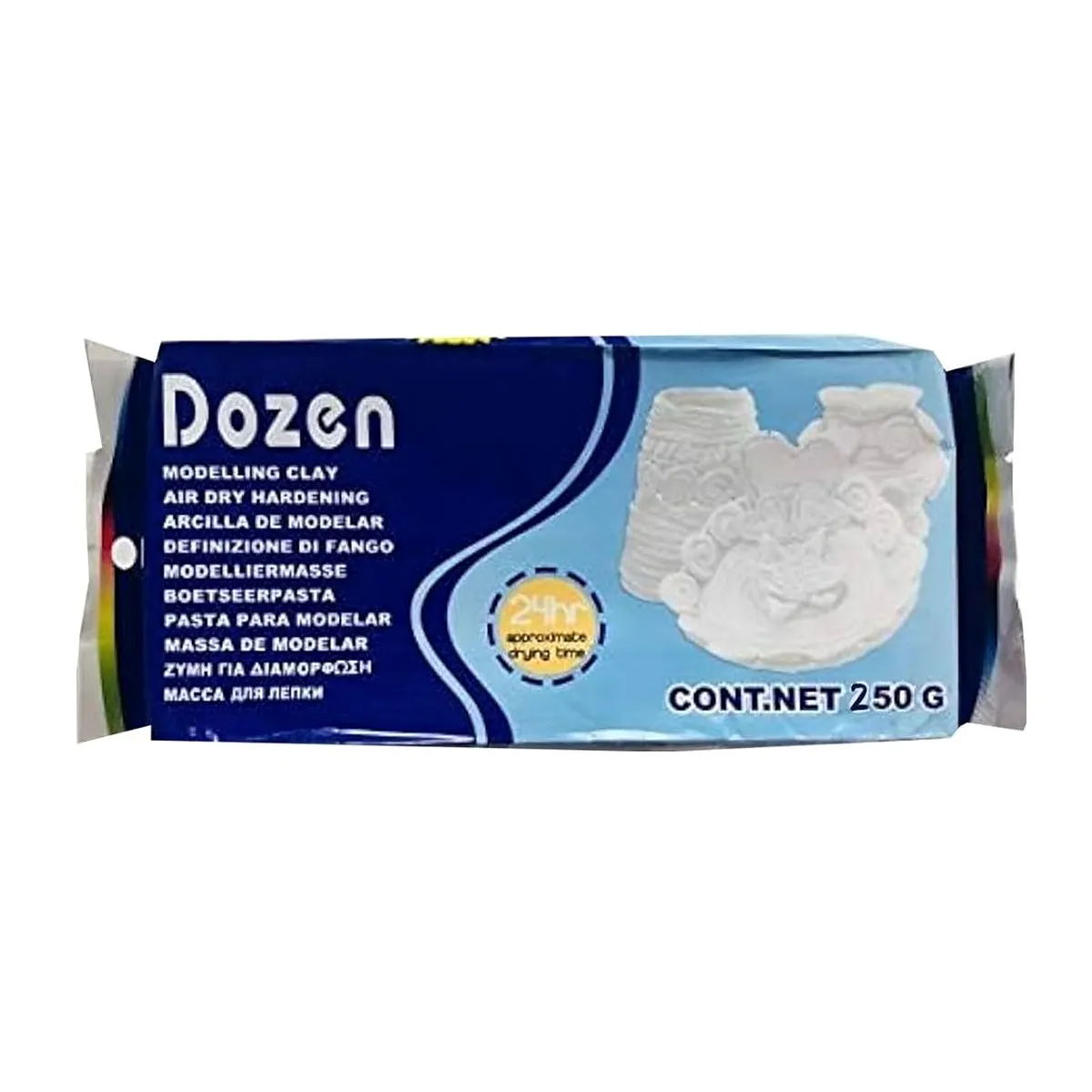 صلصال جاف للتشكيل – نوع Dozen وزن 250 جرام — أبيض