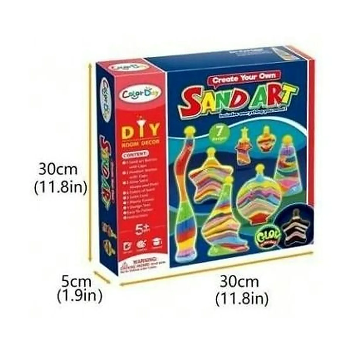 لعبة فن الرمل الملون Sand Kit DIY - مجموعة من 7 زجاجات