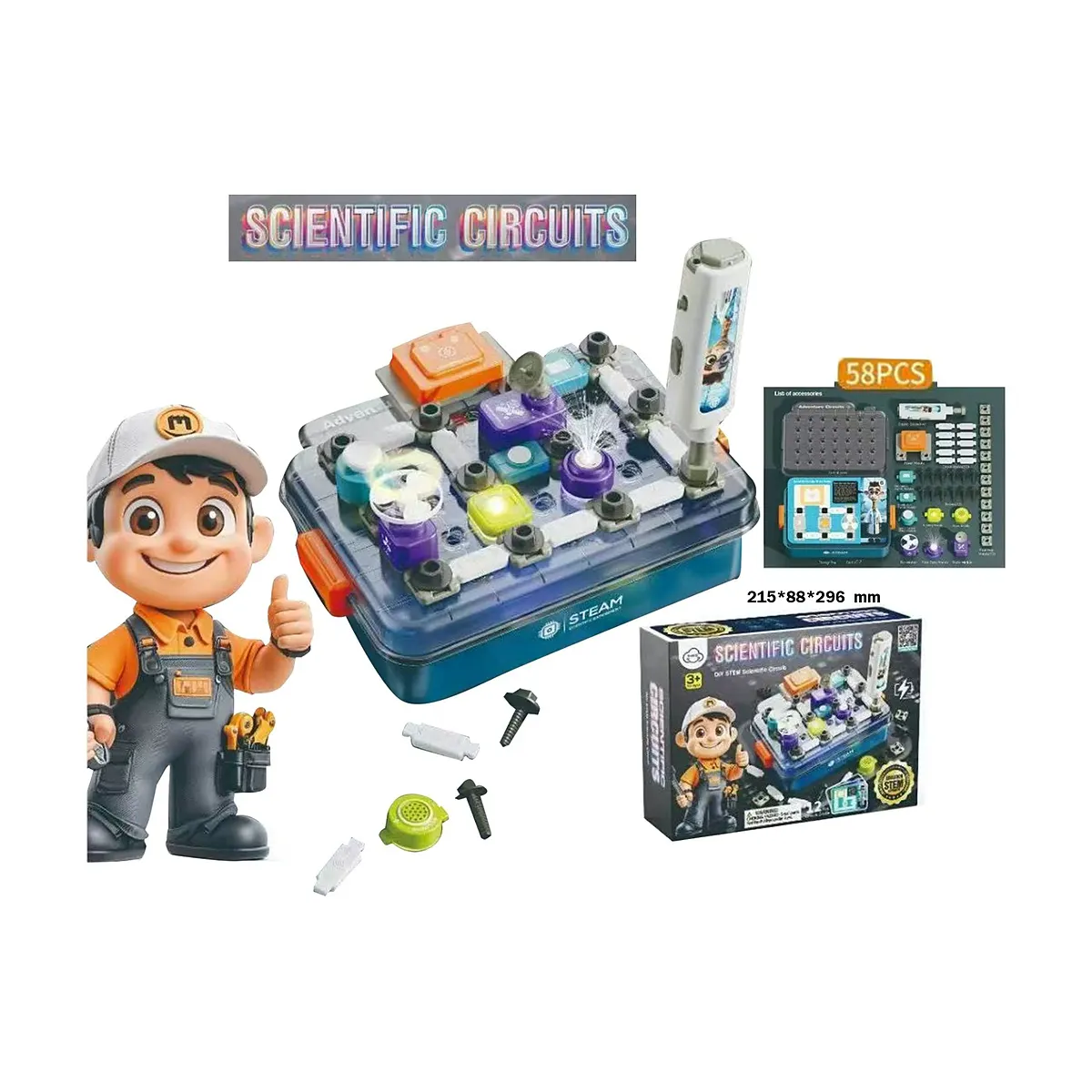طقم الدوائر العلمية التعليمية – Scientific Circuits (58 قطعة)