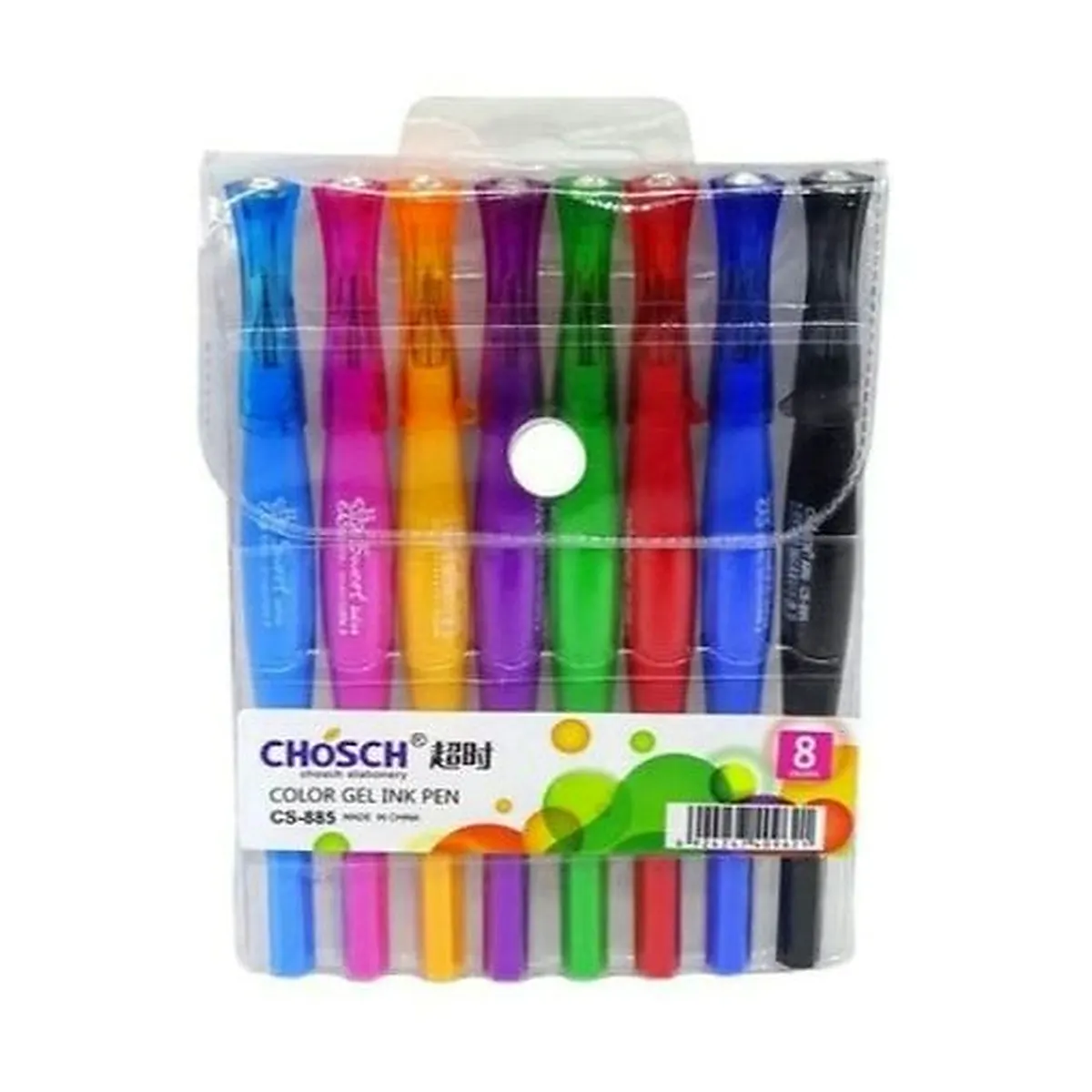 طقم أقلام جِل ملوّنة CHOSCH CS-885 – 8 ألوان