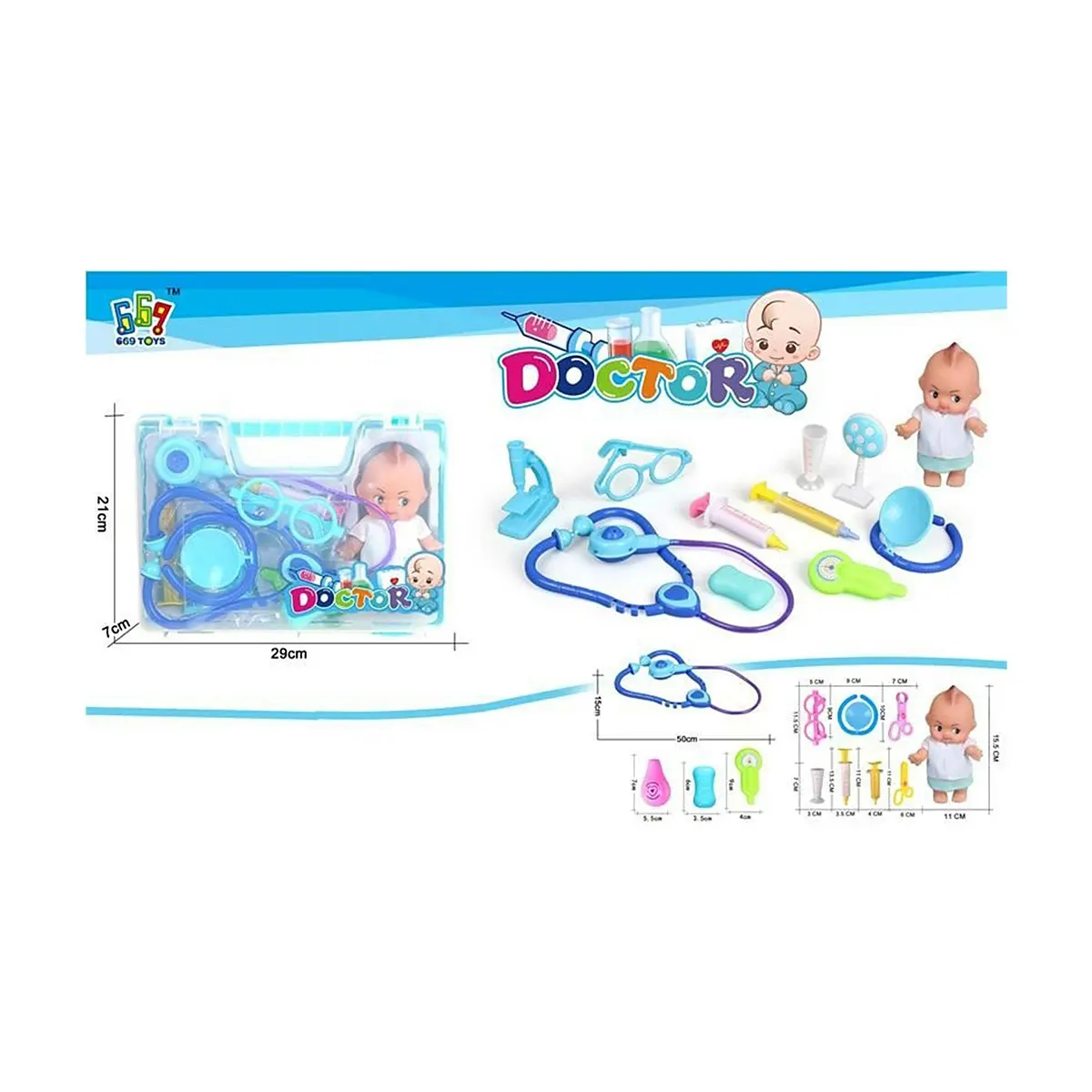 طقم حقيبة أدوات الطبيب مع دمية أطفال Little Doctor