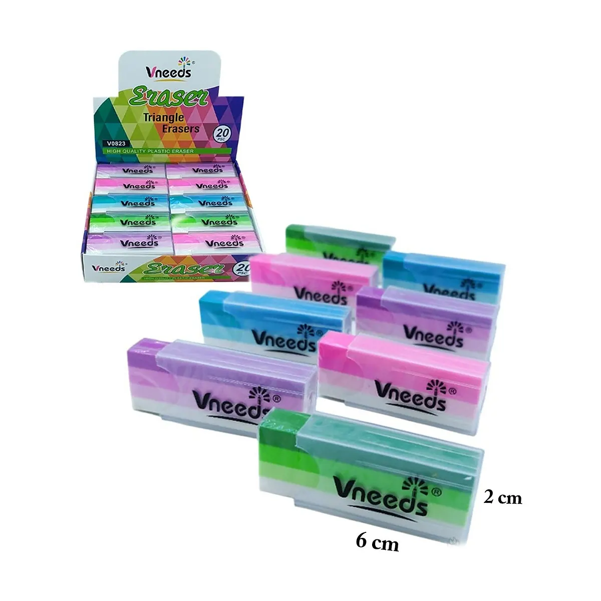ممحاة Vneeds داخل علبة – قطعة واحدة